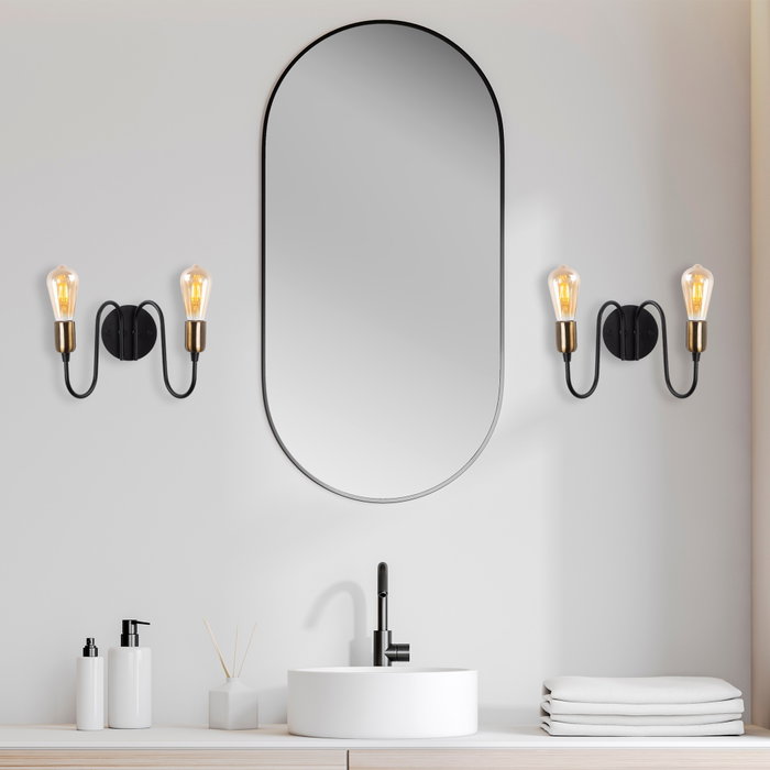 Opviq Lámpara de pared Firat - 11521 en Negro y Antiguo